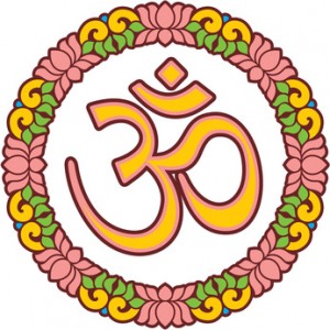 Om - Aum - Symbol in Lotus Frame